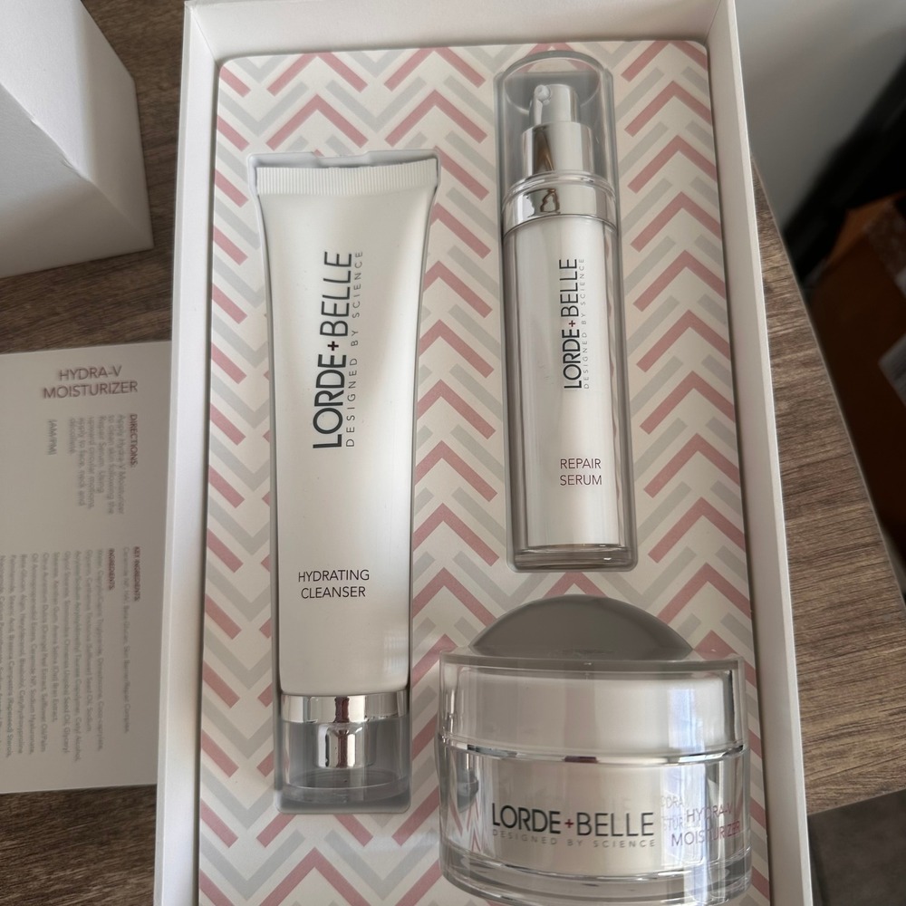 Lorde + Belle Consciously Created Regimen Skincare Set Cleanser Serum Hydra-V